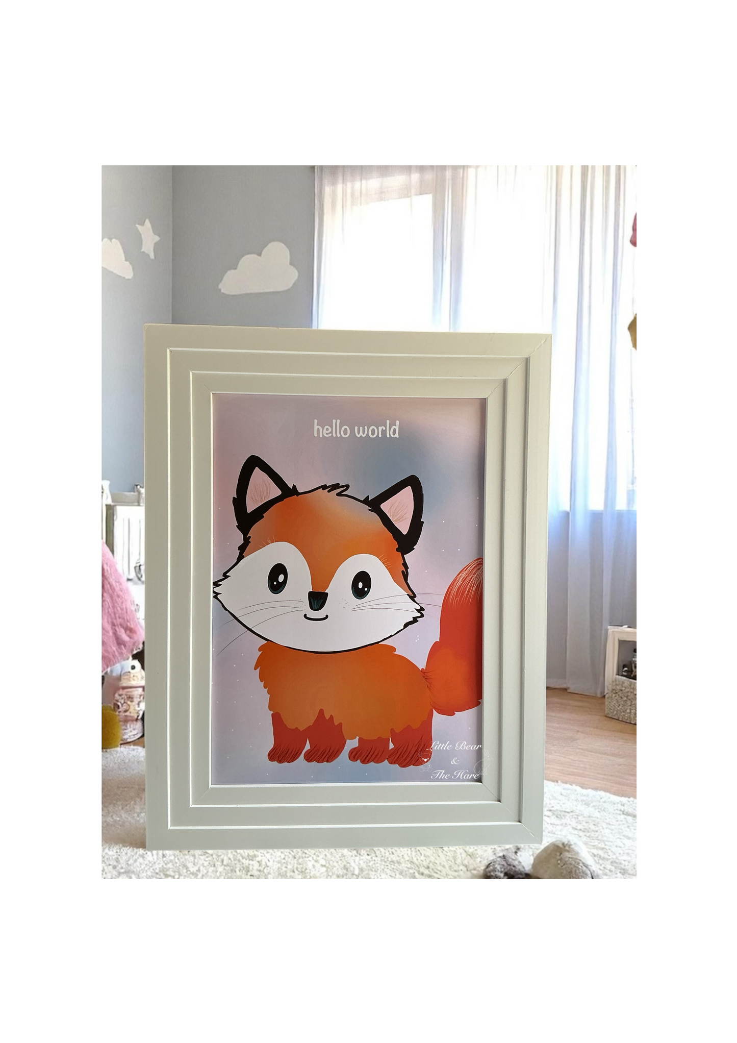 Hello World - Cute Fox Print Only