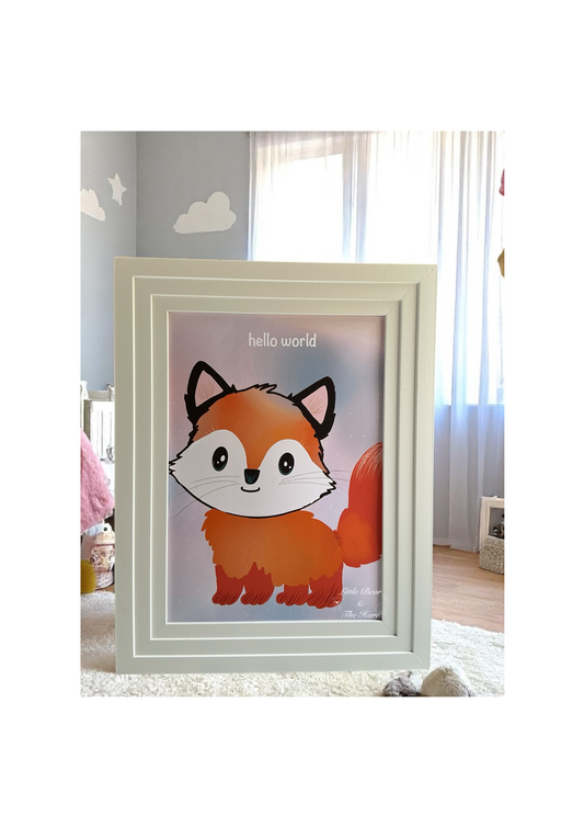 Hello World - Cute Fox Print Only