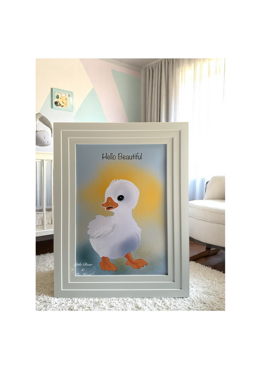 Hello Beautiful - Cute Duckling Print